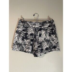 Margaret M Womens Stretch Slimming Shorts‎ Navy Blue/White Print Sz S Stitch Fix
